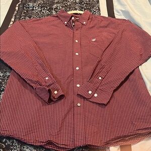 Ariat Men's Burgundy Checkered Button Down Shirt